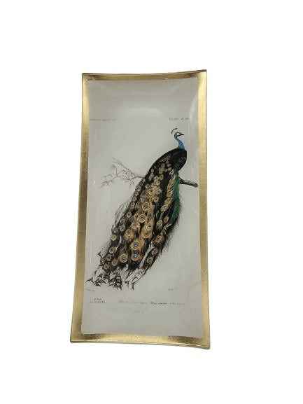 Schale Glas Pfaumotiv