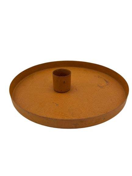 Rusty metal candle holder