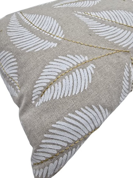 Kissen 30 x 50 cm inkl. Füllung Blattmotiv bedruckt und bestickt Decoris