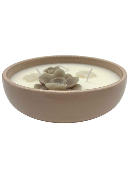 Candle Flower in der Porzellanschale Sand/ Khaki Home Society