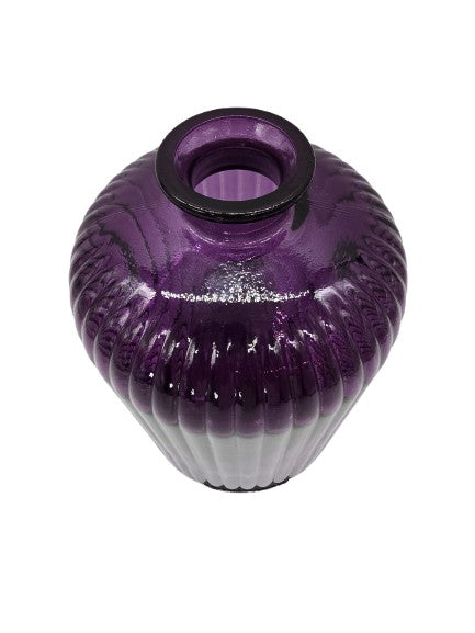 Vase in purple made of recycled glass