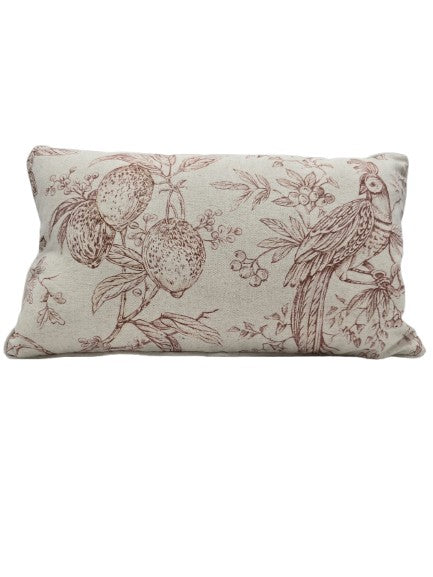 Cushion with autumn motif in beige / rust-colored 30 x 50 cm including filling