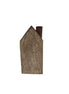 Candlestick/ wooden house with metal roof in rust (small)