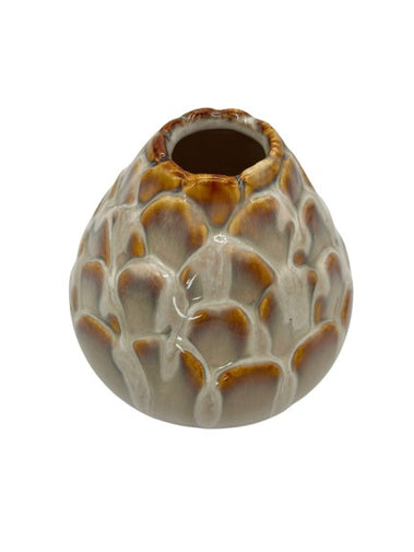 Vase Keramik Beige mit braunem Muster - Pimis living by Konceptpunkt
