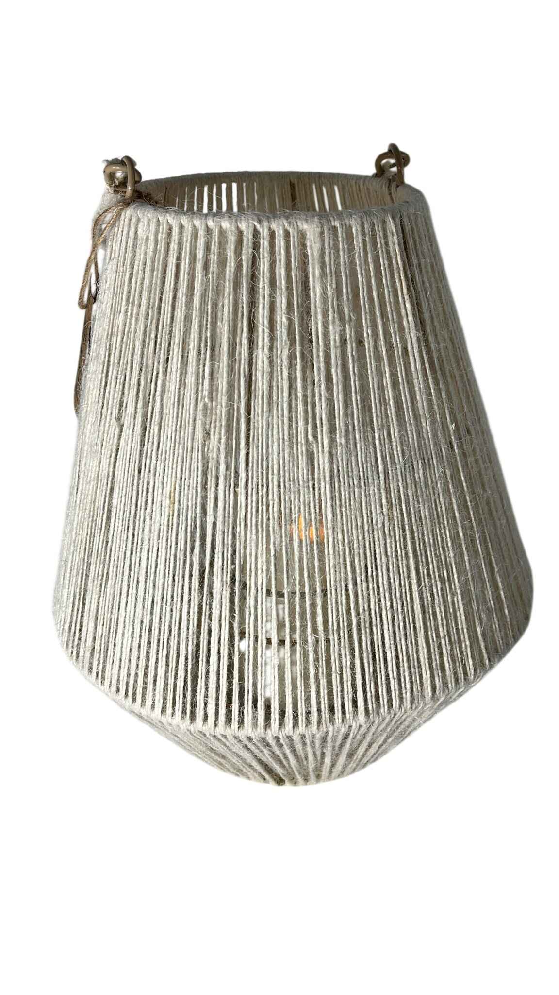 Windlicht aus Jute Naturfarben, mit Glaseinsatz - Pimis Living