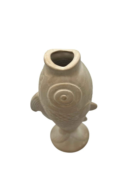Vase Steingut Fisch in Beige - Pimis Living