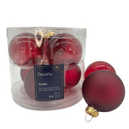 Weihnachtskugeln aus Glas in der Box mit 6 Kugeln Decoris