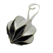 Weihnachtskugel aus Glas schwarz/weiß/gold Decoris