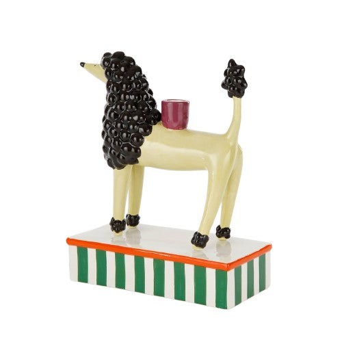 Dog Candle Holder – L24 x W11 x H29 cm – Ceramic – Light Yellow