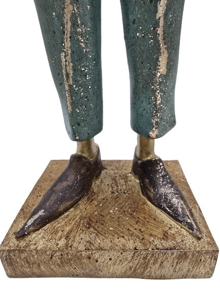 Hasenmann mit coolem Outfit in Gold, Grün Vintage Viana