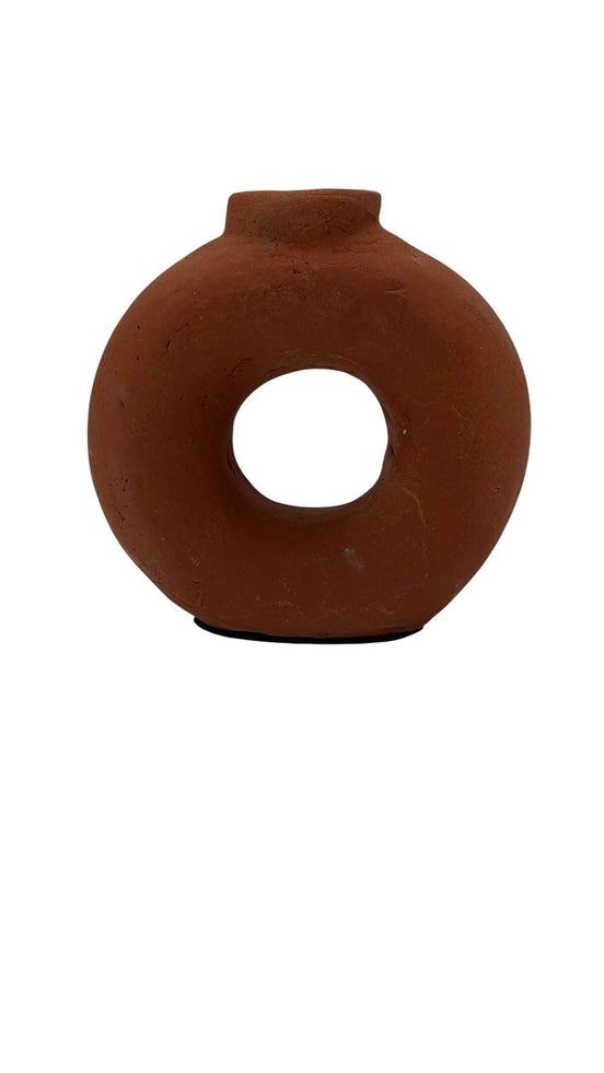 Kerzenständer aus Keramik Terracottafarben