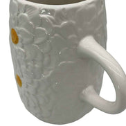 Kanne weiß, Keramik mit Blumenmotiv Daan Kromhout