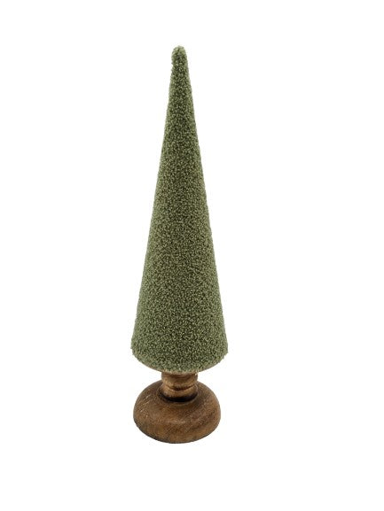 Tannenbaum Wolle grün mit Holzfuß