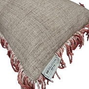 Kissen Braun / Beige mit Fransen in Rostrot 30 x 50 cm Kersten