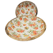 Schale aus Mangoholz, innen glasiert mit Pfirsichmotiv Kitchen Goods & more