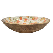 Schale aus Mangoholz, innen glasiert mit Pfirsichmotiv Kitchen Goods & more
