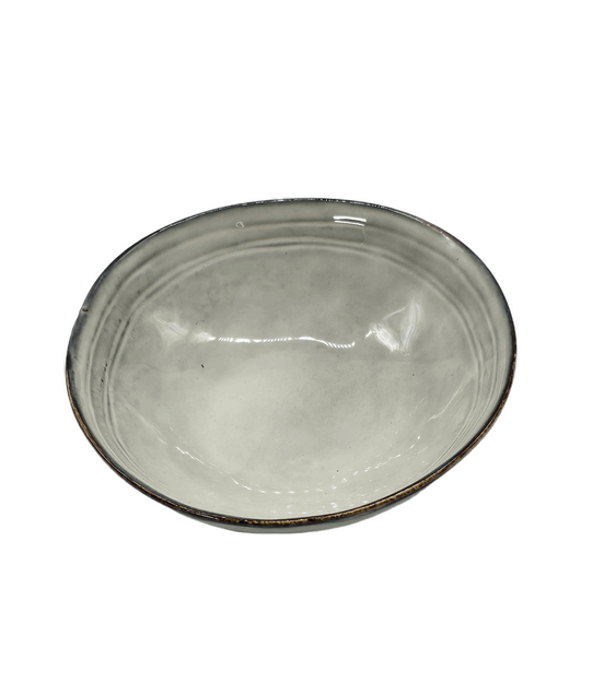 Schale Grau "Hand Decorated" Steingut - Konceptpunkt Home, Deko und mehr …