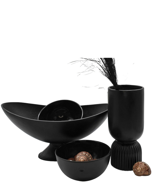 Schale mit Fuß  / Metall schwarz - Konceptpunkt Home, Deko und mehr …
