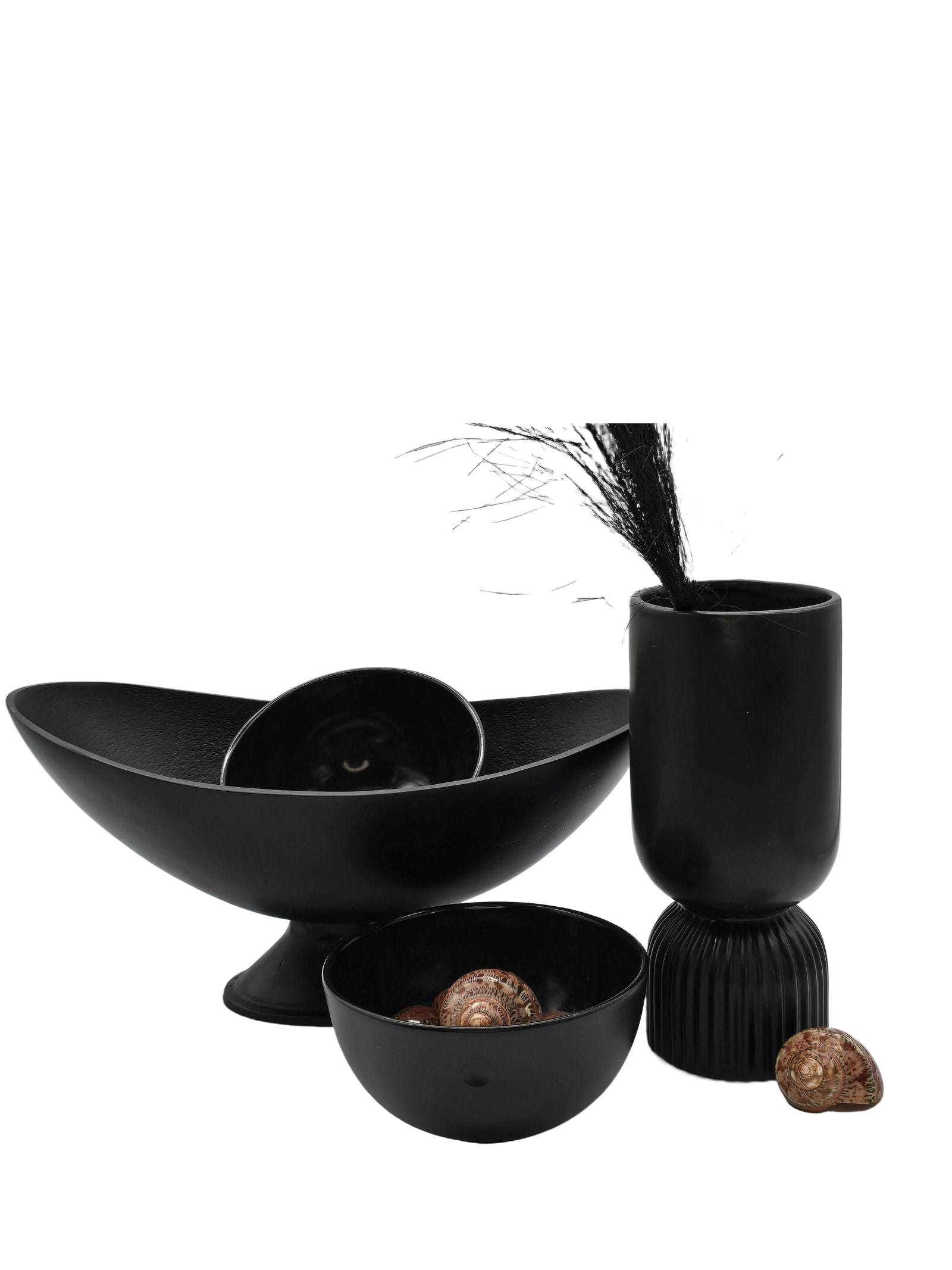 Schale mit Fuß  / Metall schwarz