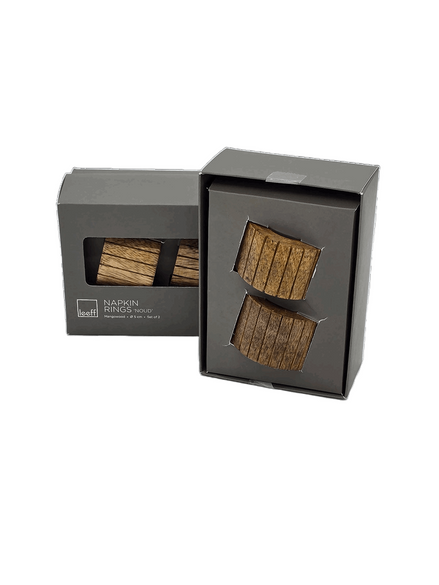 Serviettenringe aus Mangoholz Set mit 2 Stück Leeff