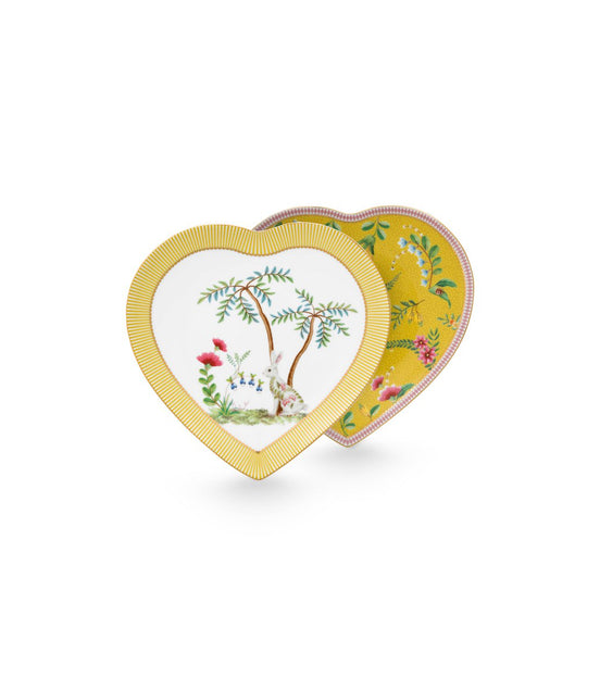 Set/2 Teller in Herzform La Majorelle Gelb 21,5 cm