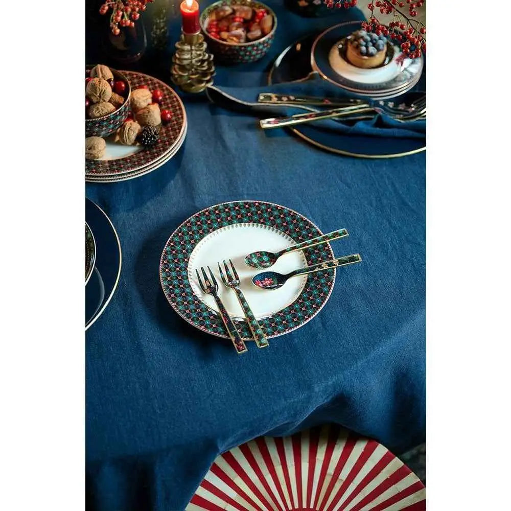Set/4 Cake Forks Enamelled Berry Blues 14.5cm
