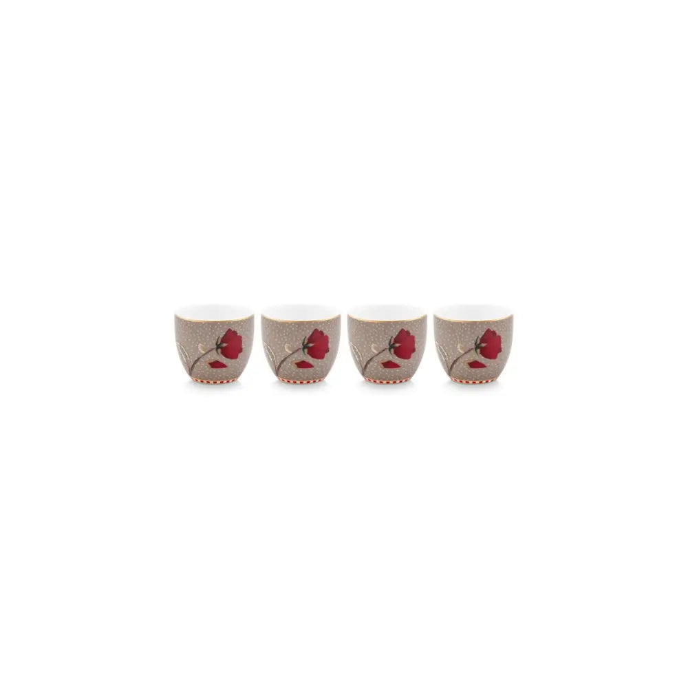 Set/4 Egg Cups Blooming Tales Fantasy Khaki - Pimis Living