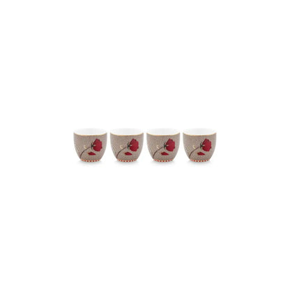 Set/4 Egg Cups Blooming Tales Fantasy Khaki - Pimis Living