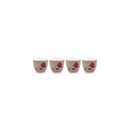 Set/4 Egg Cups Blooming Tales Fantasy Khaki - Pimis Living