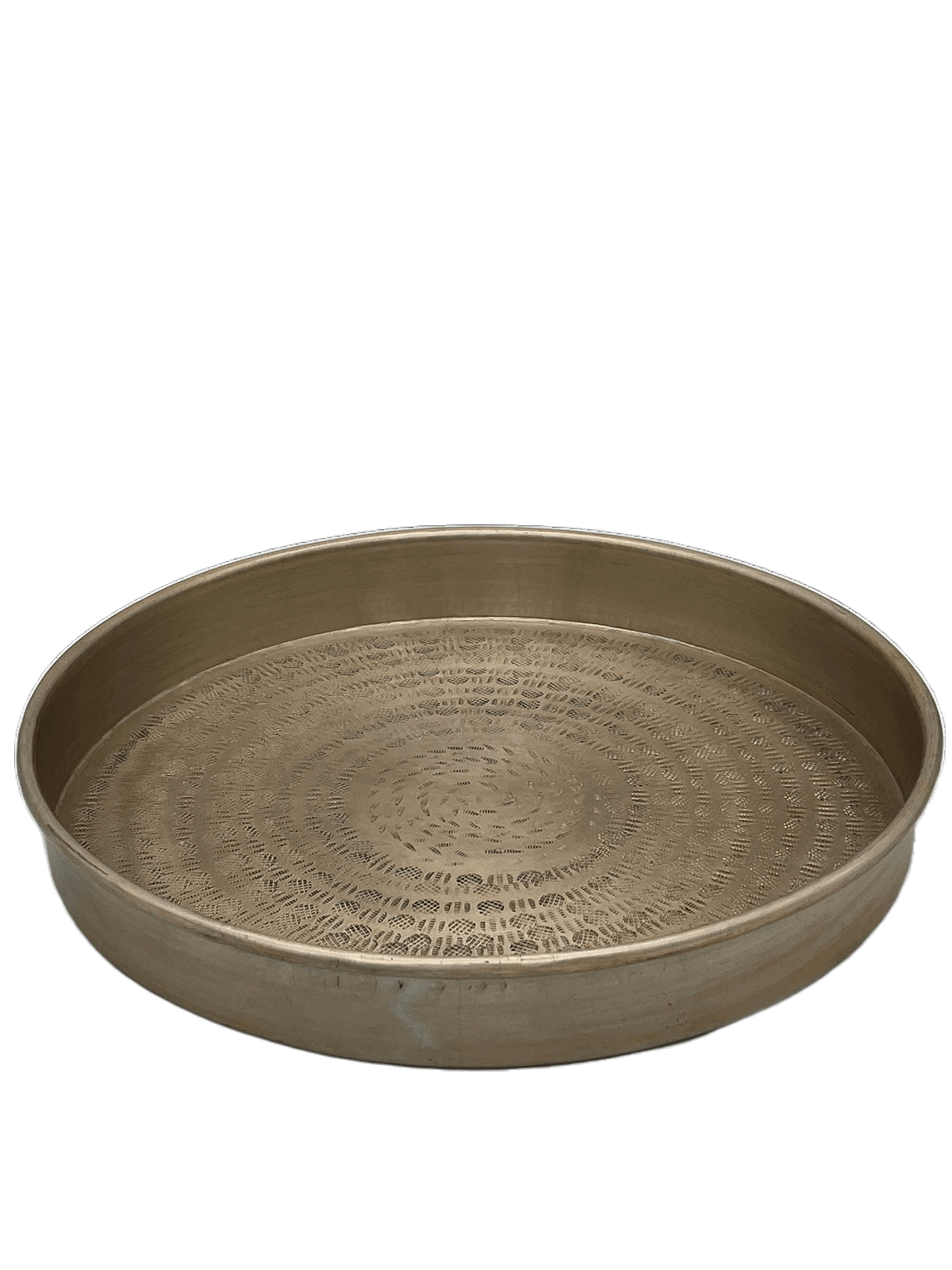 Tablett Rund Gold mit Ornamenten