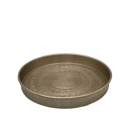 Tablett Rund Gold mit Ornamenten - Pimis Living