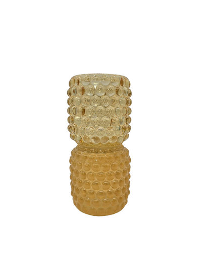 Teelicht auf Fuß, Glas Amber - Pimis Living