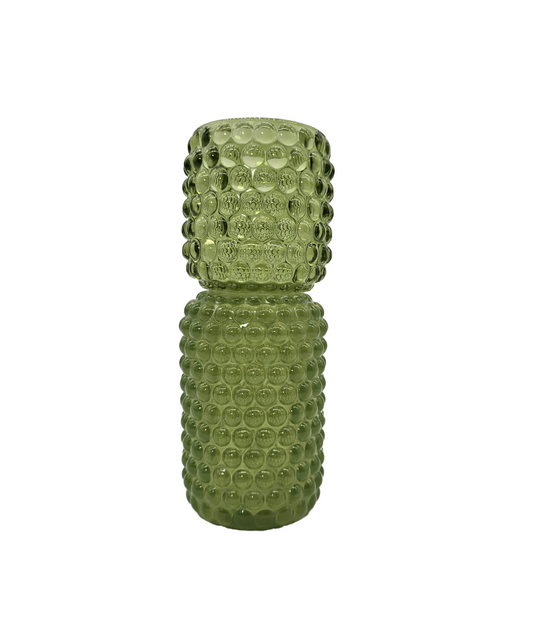 Teelicht auf Fuß Glas Grün