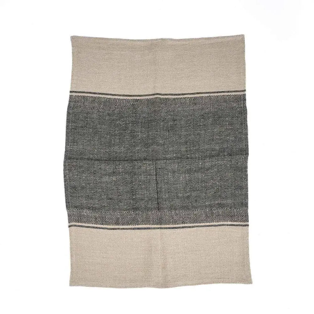 The Linen Moody Küchentuch – Naturschwarz – 50 x 70