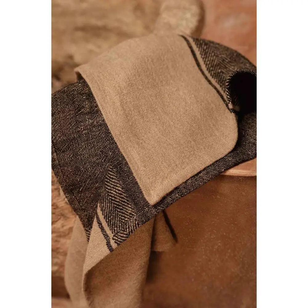 The Linen Moody Küchentuch – Naturschwarz – 50 x 70