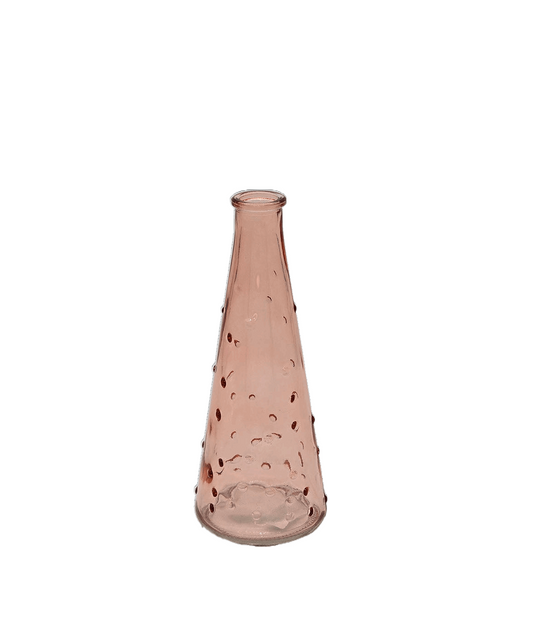 Vase / Flasche aus Glas mit Noppen in Rosa - Konceptpunkt Home, Deko und mehr …
