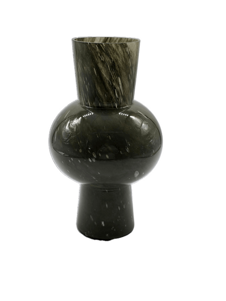 Vase "Halley" aus Glas, Olivgrün - Konceptpunkt Home, Deko und mehr …