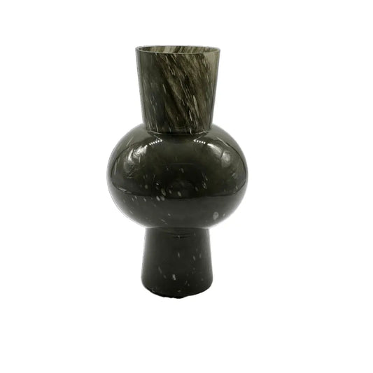 Vase "Halley" aus Glas, Olivgrün
