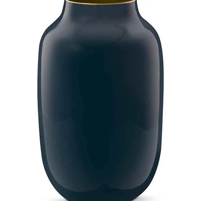 Vase Metal Oval Mid Blue 30cm