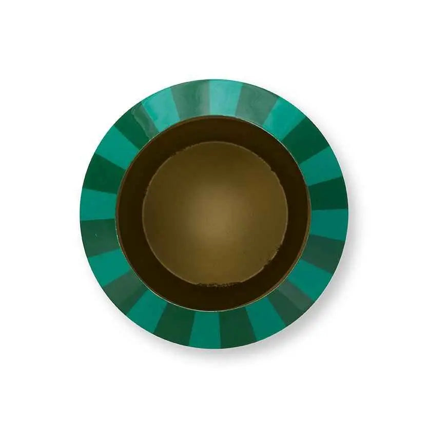 Vase Metal Stripes Green 24x29cm