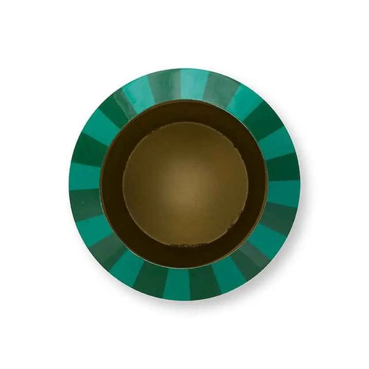 Vase Metal Stripes Green 24x29cm