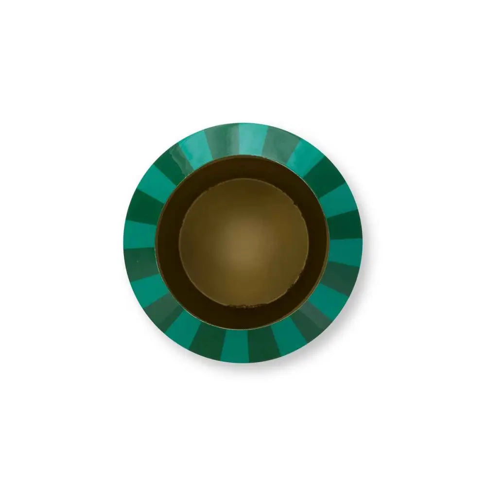 Vase Metal Stripes Green 24x29cm