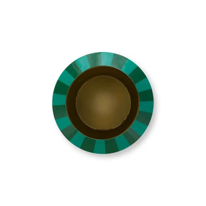 Vase Metal Stripes Green 24x29cm