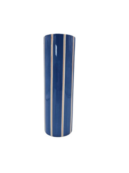 Vase Steingut Blau / Rosa