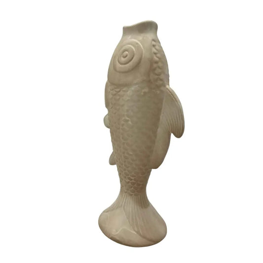Vase Steingut Fisch in Beige - Pimis Living