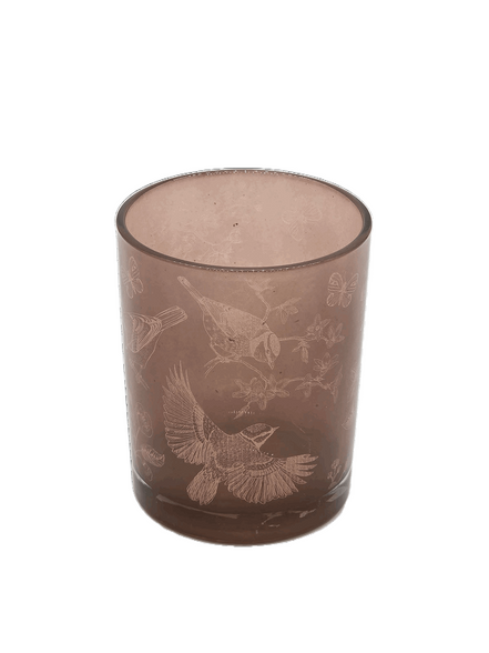 Windlicht aus Glas mit Frühlingsmotiv