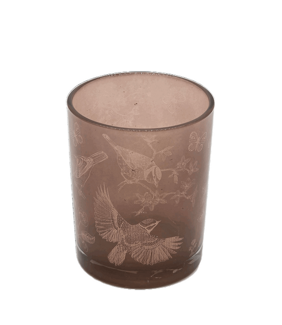 Windlicht aus Glas mit Frühlingsmotiv