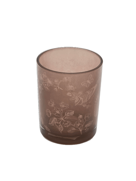 Windlicht aus Glas mit Frühlingsmotiv