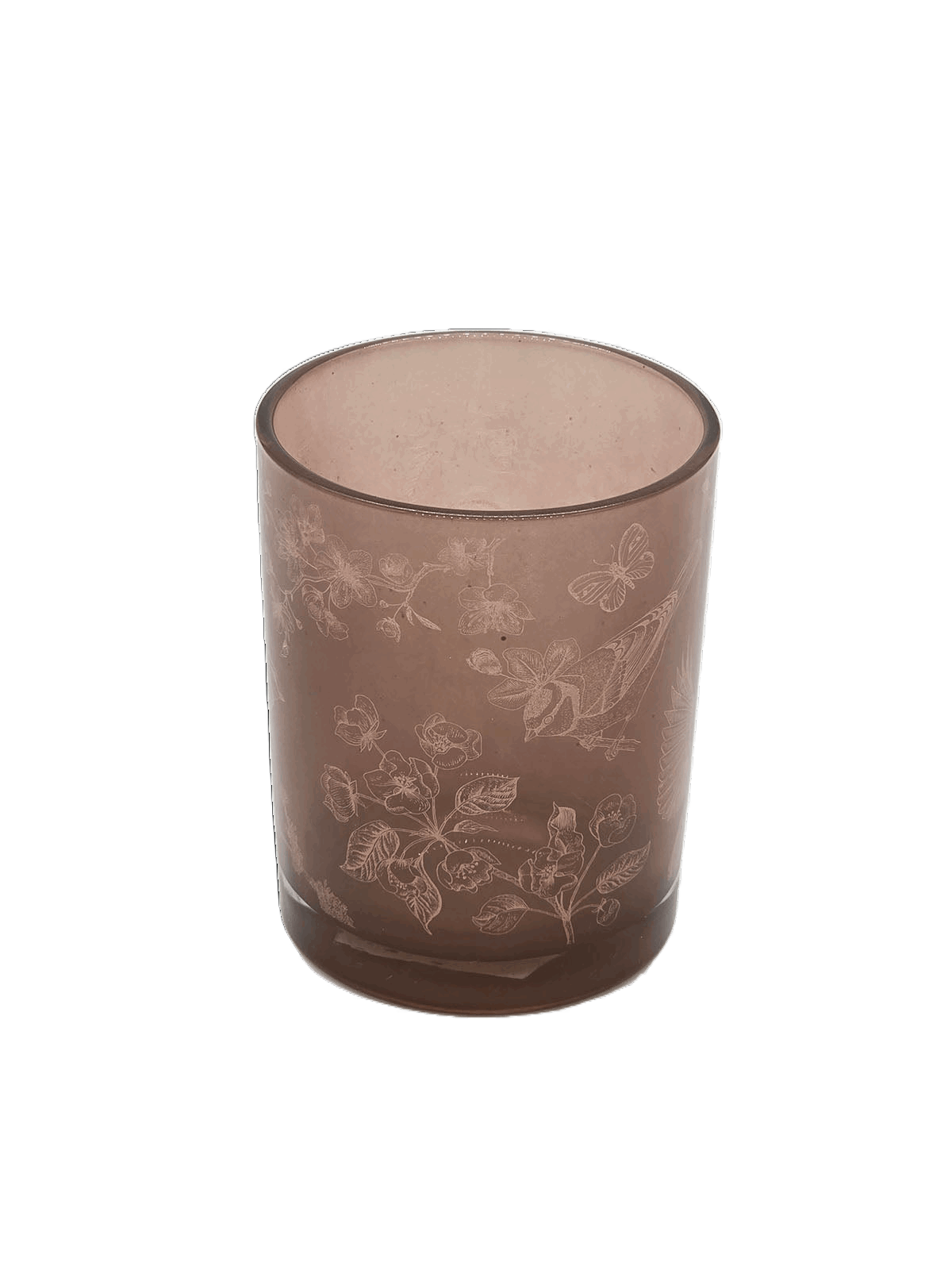 Windlicht aus Glas mit Frühlingsmotiv