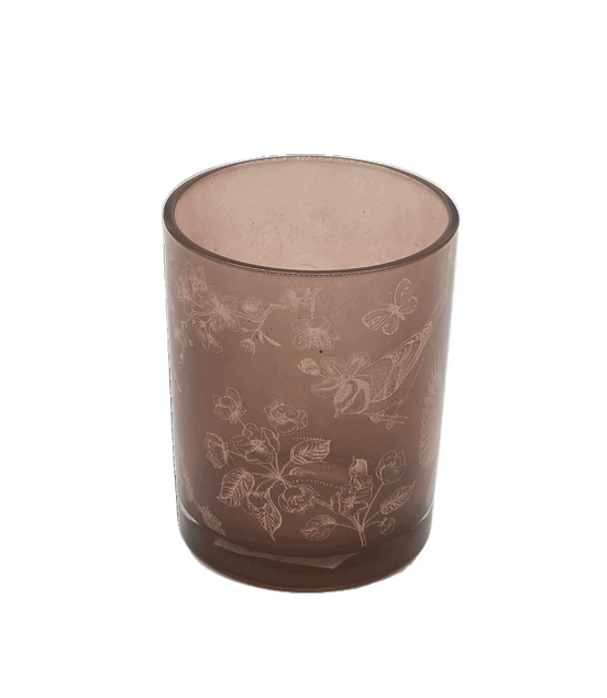 Windlicht aus Glas mit Frühlingsmotiv